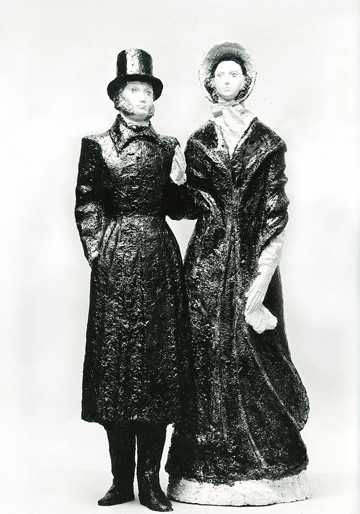 «О. Пушкін та Н. Гончарова». 1990. Шамот